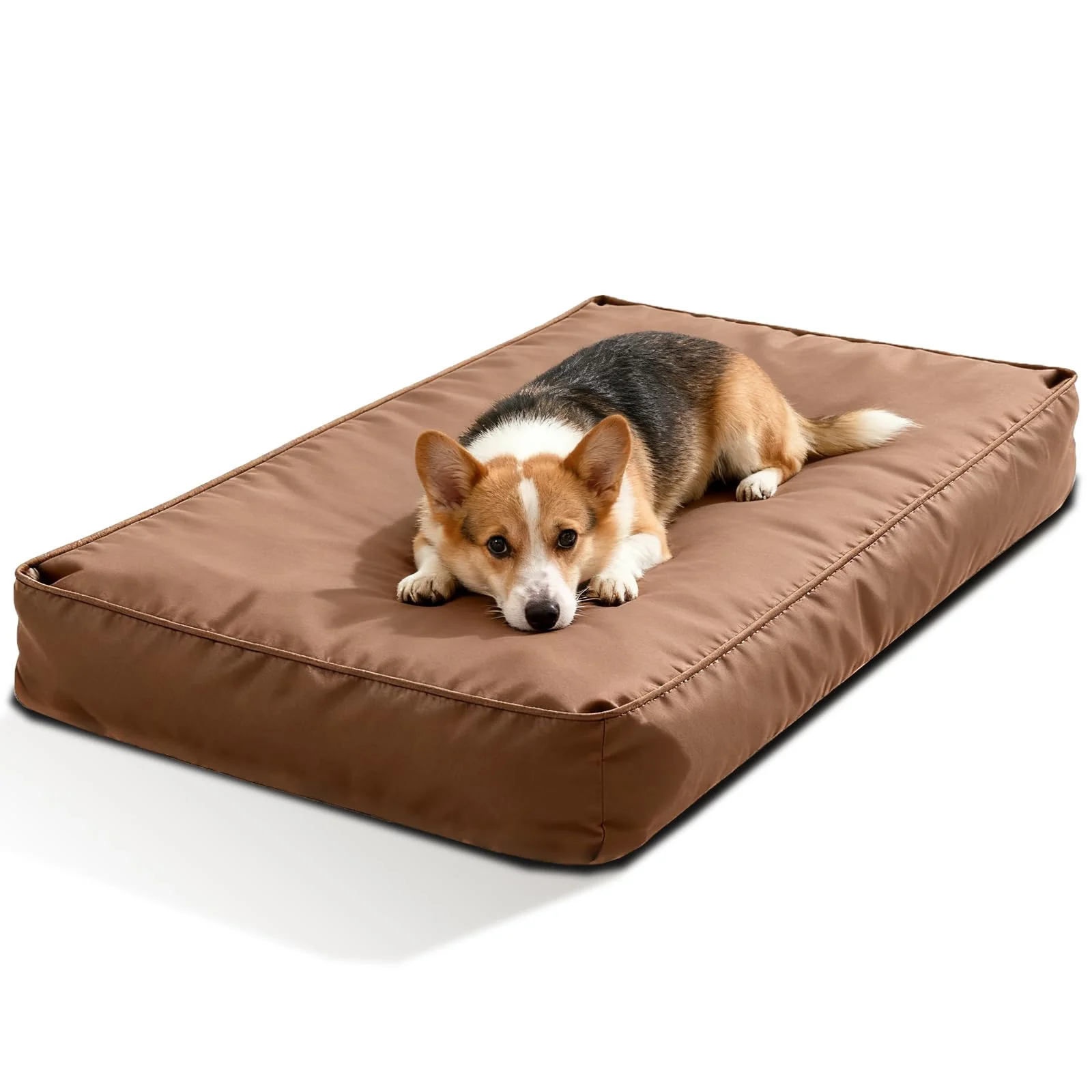Powerful Dalema Dog Bed Cover – Waterproof DIY Fillable Cover with Zipper 53 x 36 in Brown High-End