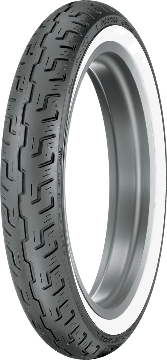 Functional DUNLOP Tire - D401 - Front - 100 90-19 - Wide Whitewall - 57H 45064215 Original Design