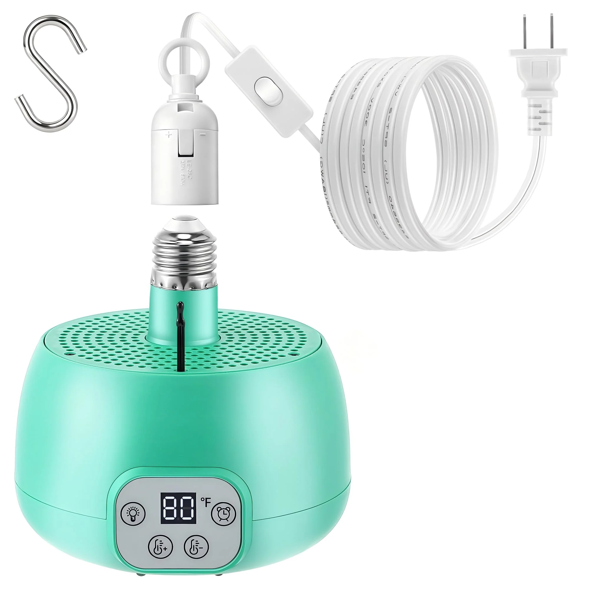 First-Class Enhon 1 Set Chicken Coop Heater with LED Lighting – Adjustable Temperature Timer Healthy