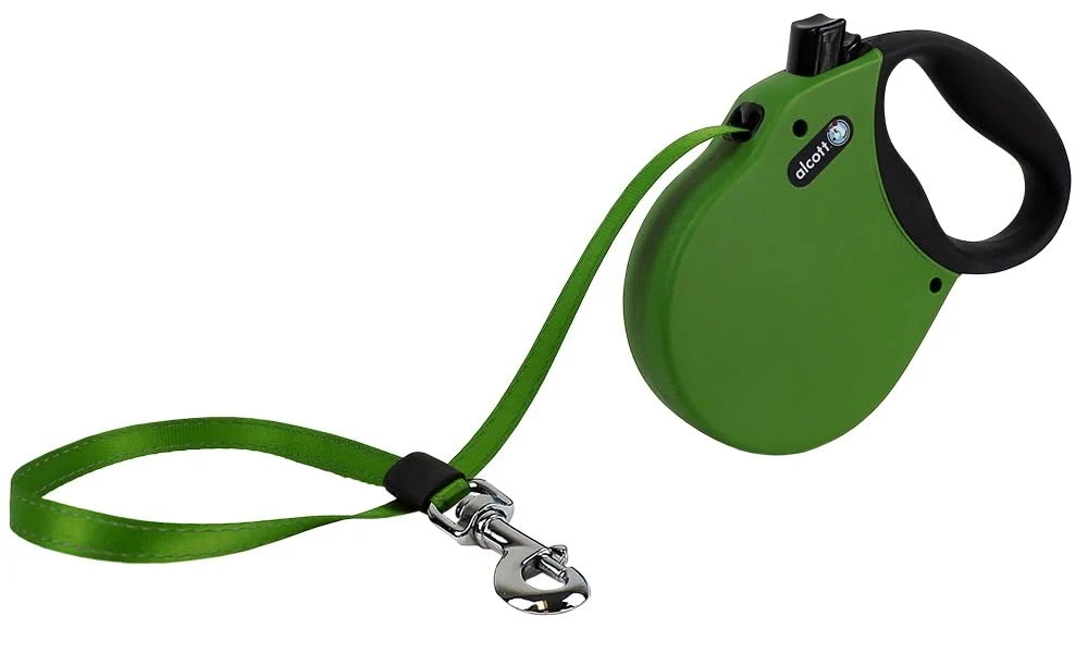 Original Alcott Adventure Retractable Leash – 16ft Large Dog Leash up to 110 lbs Green Trusted