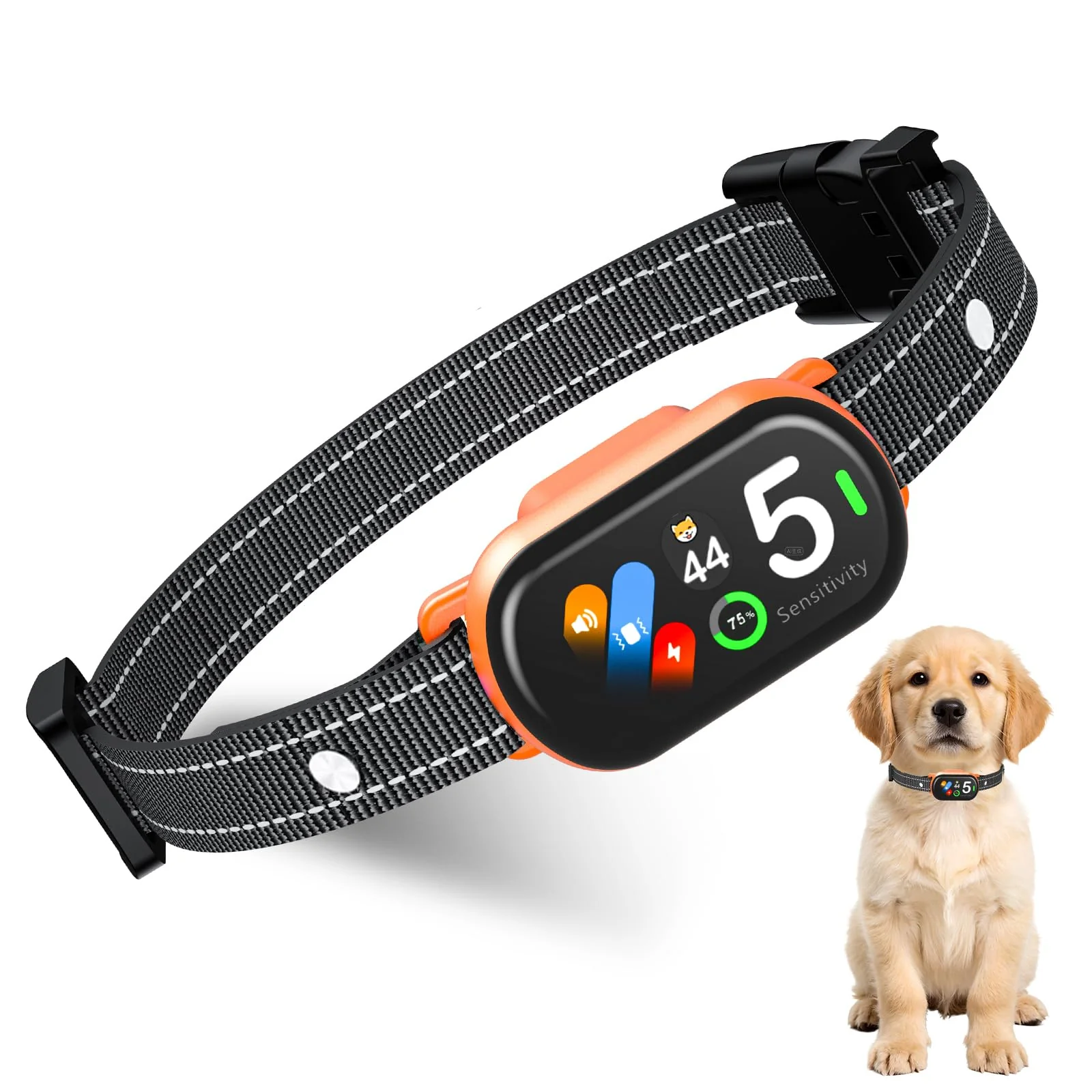 Relaxed NATGOVOD Upgraded Smart Bark Collar – 5 Modes Adjustable Sensitivity Bark Counter IP67 Waterproof 10–120 lbs Expertly Made