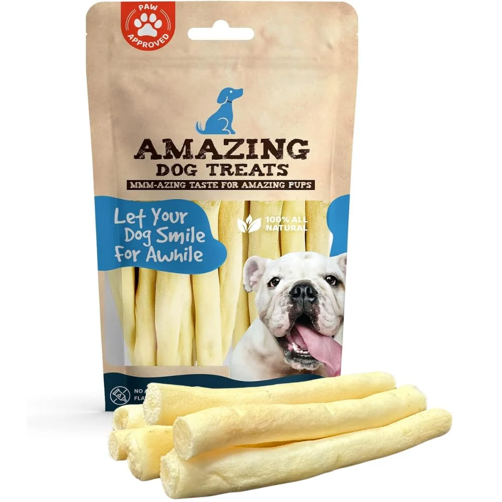 Eco-Friendly Dog Treats 6 Inch Cow Tail Dog Chew – Premium Thin Rawhide 25 Pcs Pack Pure