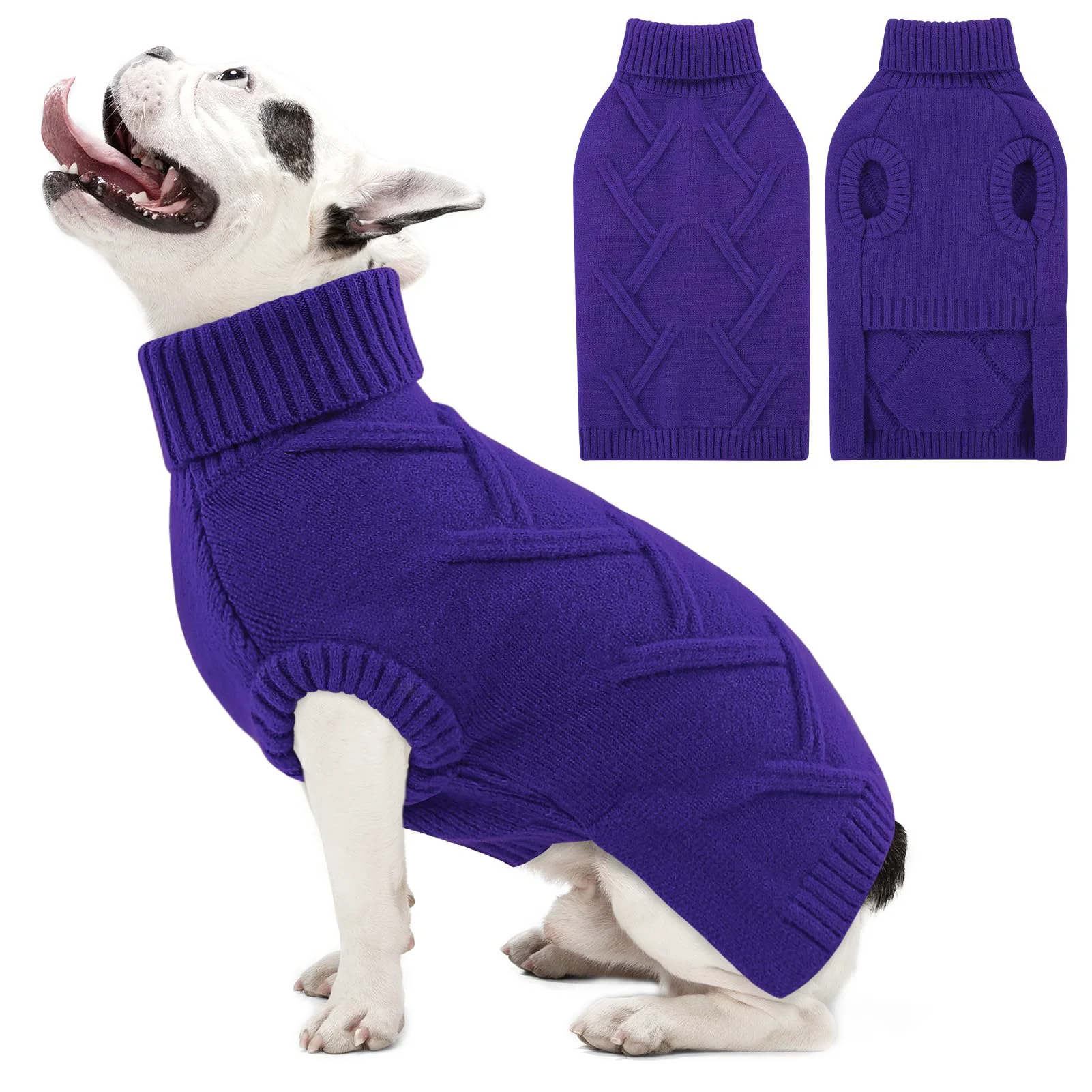 Recyclable Queenmore Christmas Dog Sweater for Small Dogs – Orchid Knit Pullover Proven