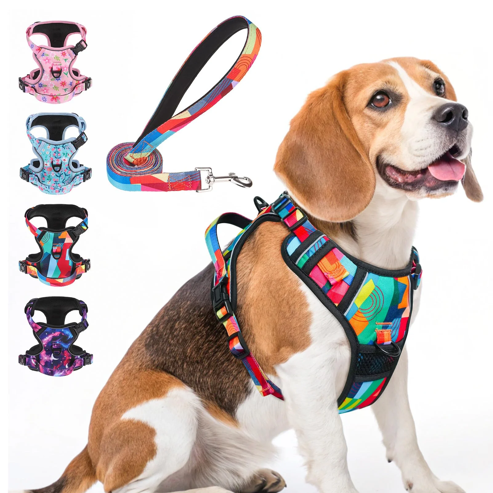 Exceptional BEAUTYZOO No Pull Dog Harness Medium Adjustable Harness Leash Set Reusable