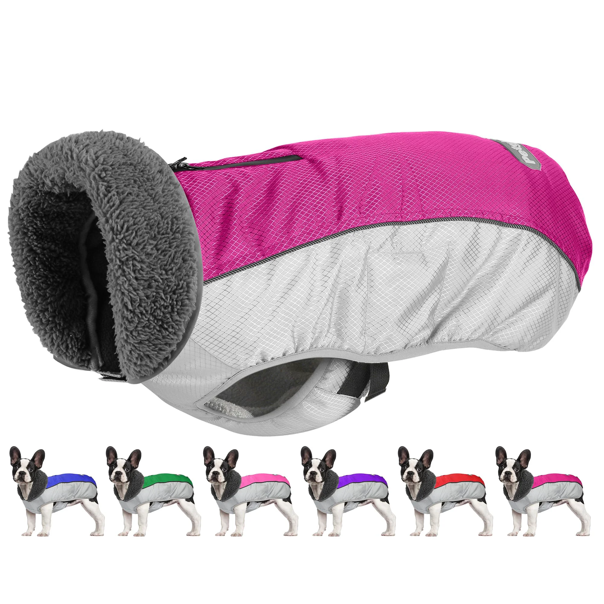 Contemporary Petglad Dog Coat Rosy Red S – Waterproof Winter Jacket with Leash Hole Reflective Stripes Genuine