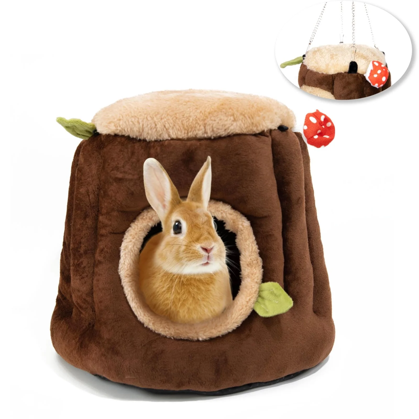 Luxury Aichillatum Guinea Pig Hideout – Stump-Style Cozy Cage Accessory for Small Animals L Long-Lasting