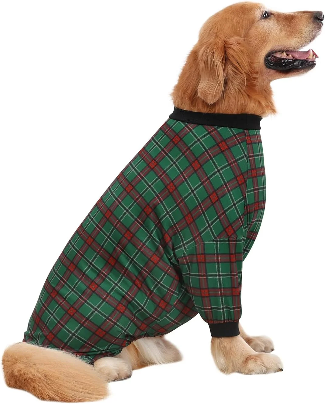 Practical HDE Dog Pajamas One Piece Jammies Jumpsuit Pet Clothes Outfit Stretchy Lightweight Comfy Shirt Pjs for M-3XL Dogs Holiday Plaid - 2XL Flexible