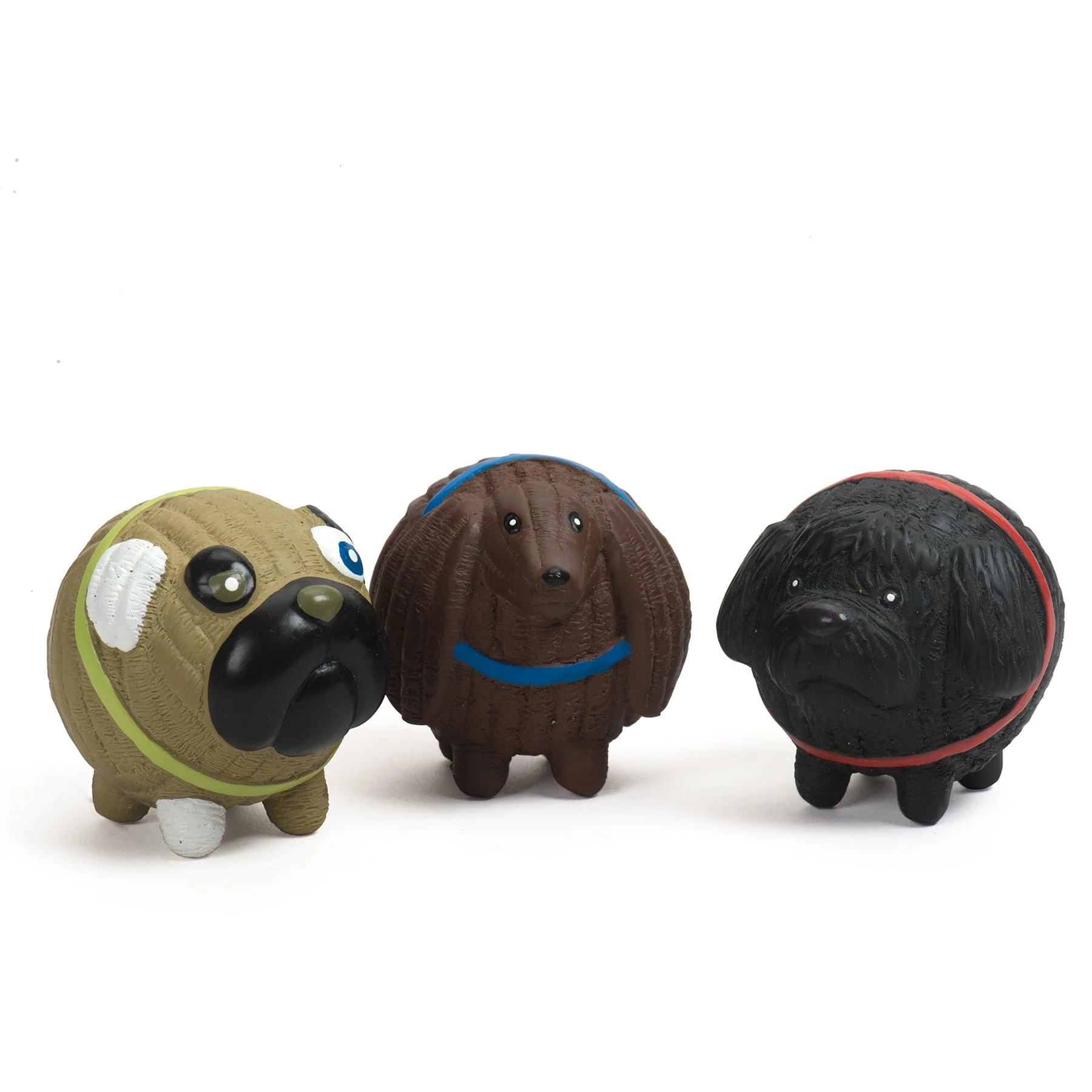 Dependable HuggleHounds Ruff-Tex Latex Ball Dog Toys - HuggleMutt 3 Pack Durable Squeaky Rubber Puppy Toys Healthy