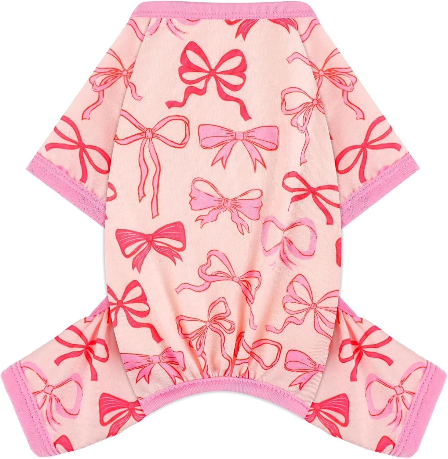 Green Dog Pajamas Small Sized Dogs Stretchable Summer Dog Clothes Pjs 4 Legs Girl Boy Cute Soft Puppy Outfits Doggie Cat Jammies Jumpsuit Sleeper for Pet Bow Tie Medium Elegant