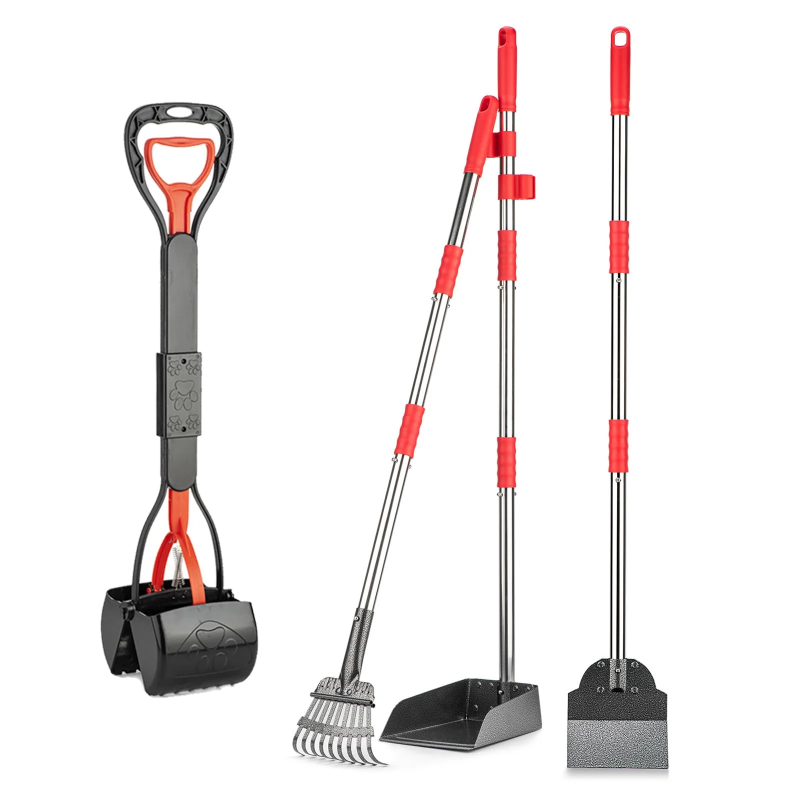 Environmentally Friendly FUSBUNTY Dog Pooper Scooper Set — 28 Long-Handle Stainless Steel Rake Tray Spade Refined