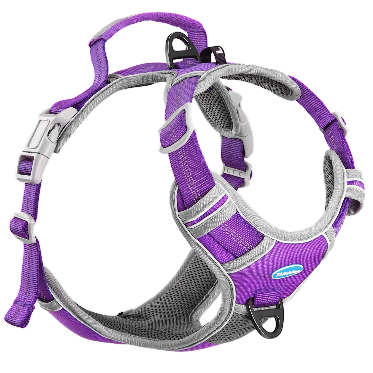 Expertly Made ThinkPet No-Pull Harness — Breathable Sport Harness with Handle Reflective Front Back Clips M-L Elegant