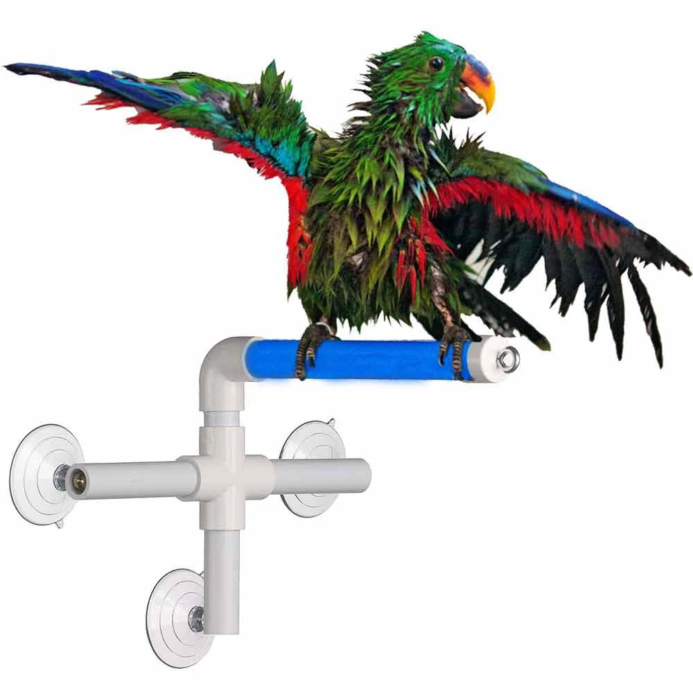 High-Performance Super Bird Creations SB126 Fold-Away Shower Window Perch — Multi-Functional Bird Stand for Medium Large Parrots First-Class