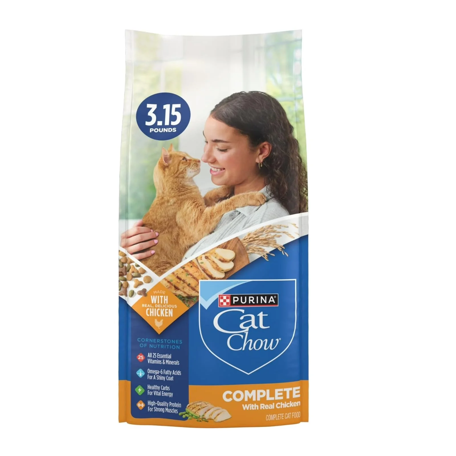 Green Purina Cat Chow Dry Cat Food — Complete Nutrition Great Taste Practical