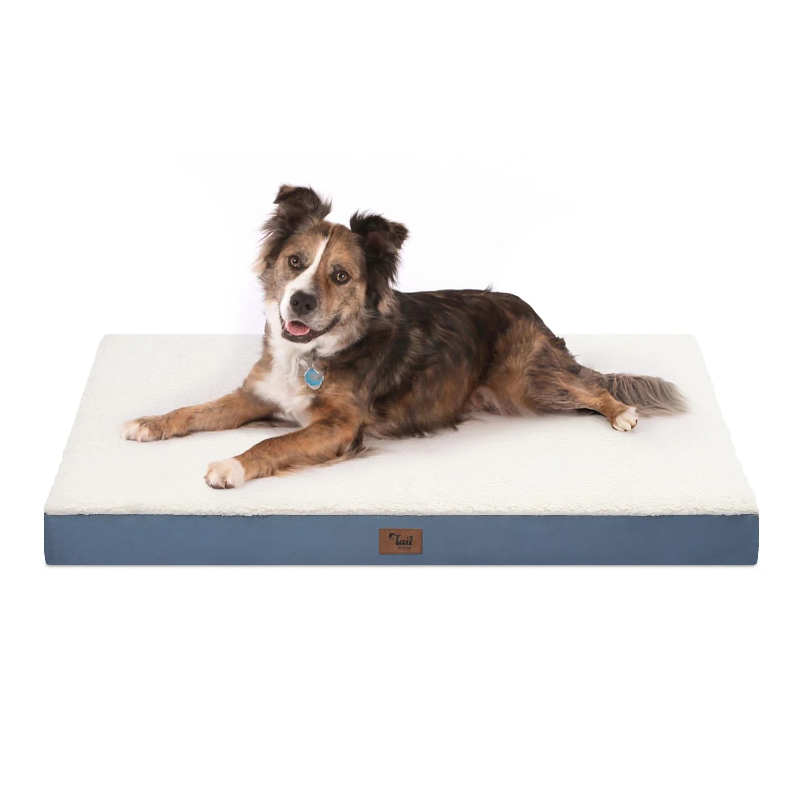 High-Grade Tail Stories Orthopedic Dog Bed for Large Dogs – Plush Egg Crate Foam Washable Cover Detailed