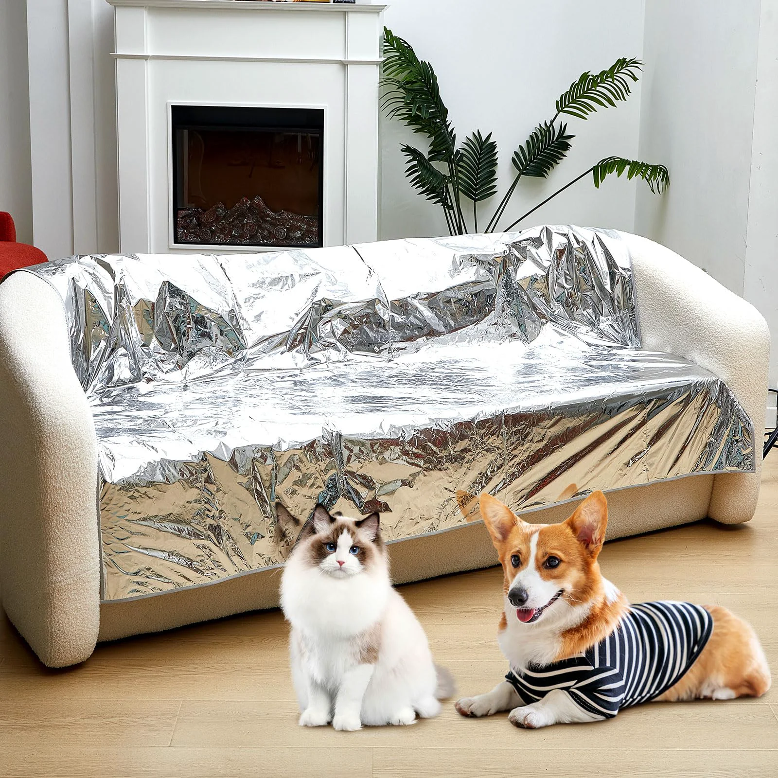 Safe Tudomro 2 Pcs Pet Deterrent Mat for Couch – Cream 66x60 in Reusable