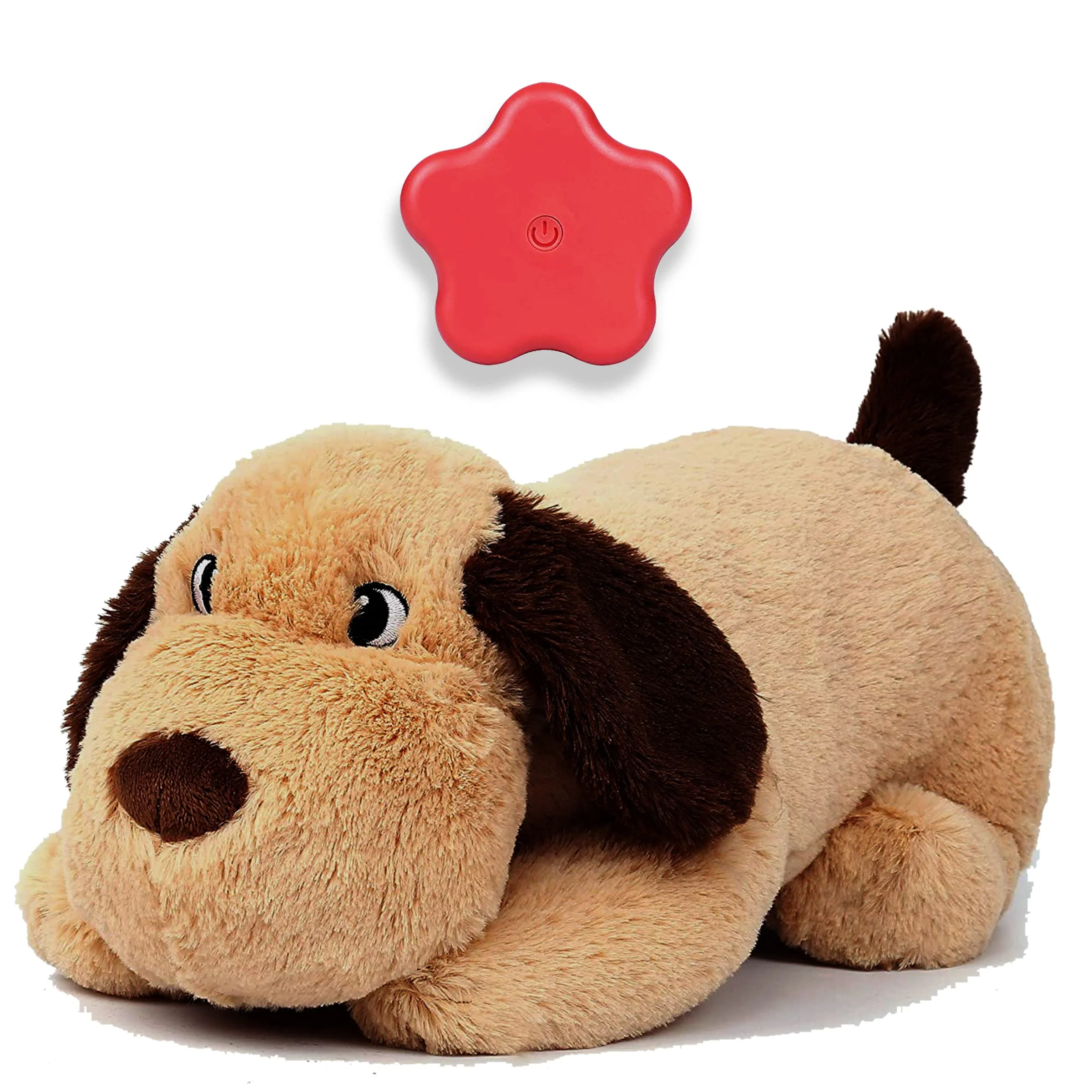 High-Grade PUPPY KNOW Dog Heartbeat Toy — Anxiety Relief Plush Beige Convenient