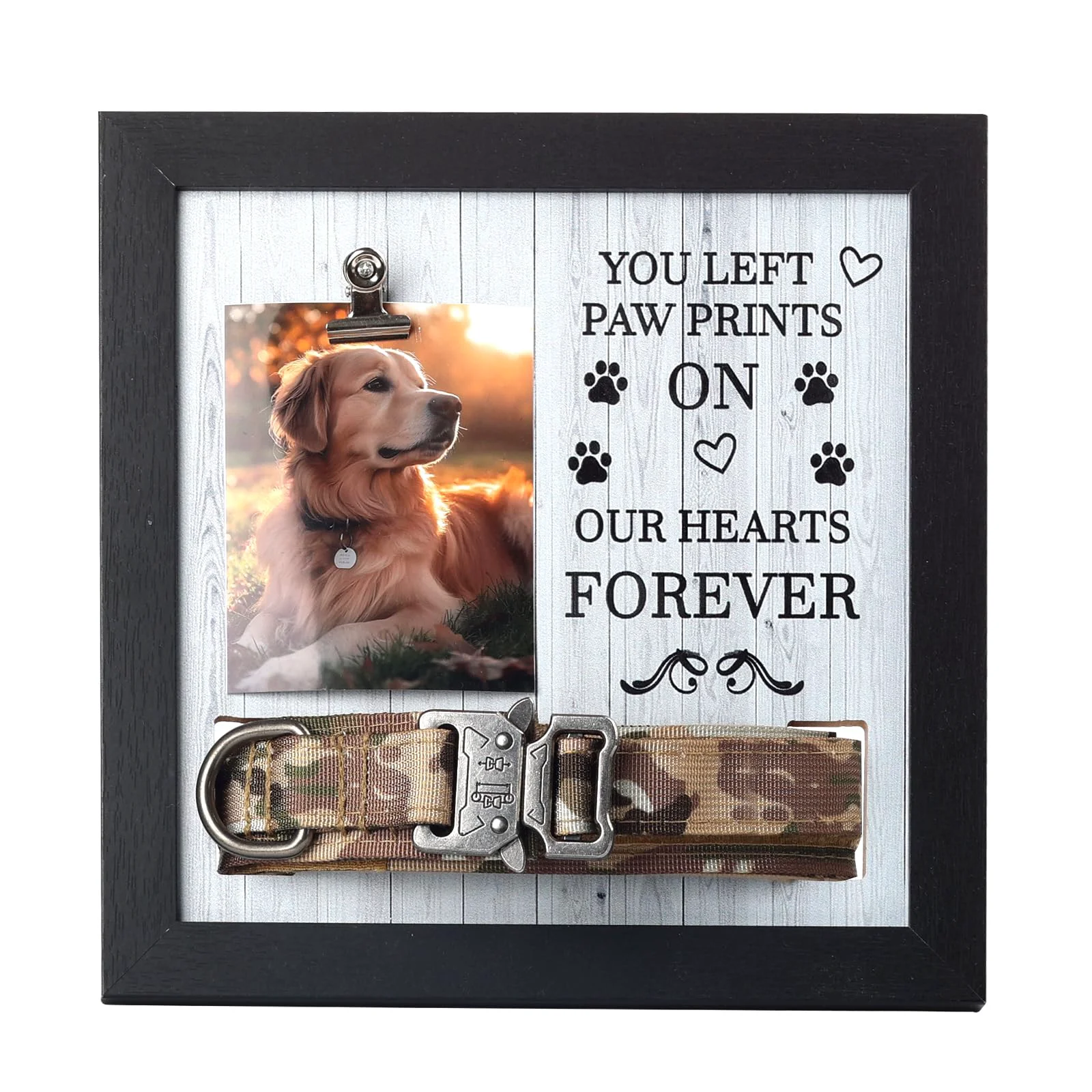 Reusable X-partner Pet Memorial Frame with Collar Holder – Remembrance Keepsake for Dogs Cats Healthy