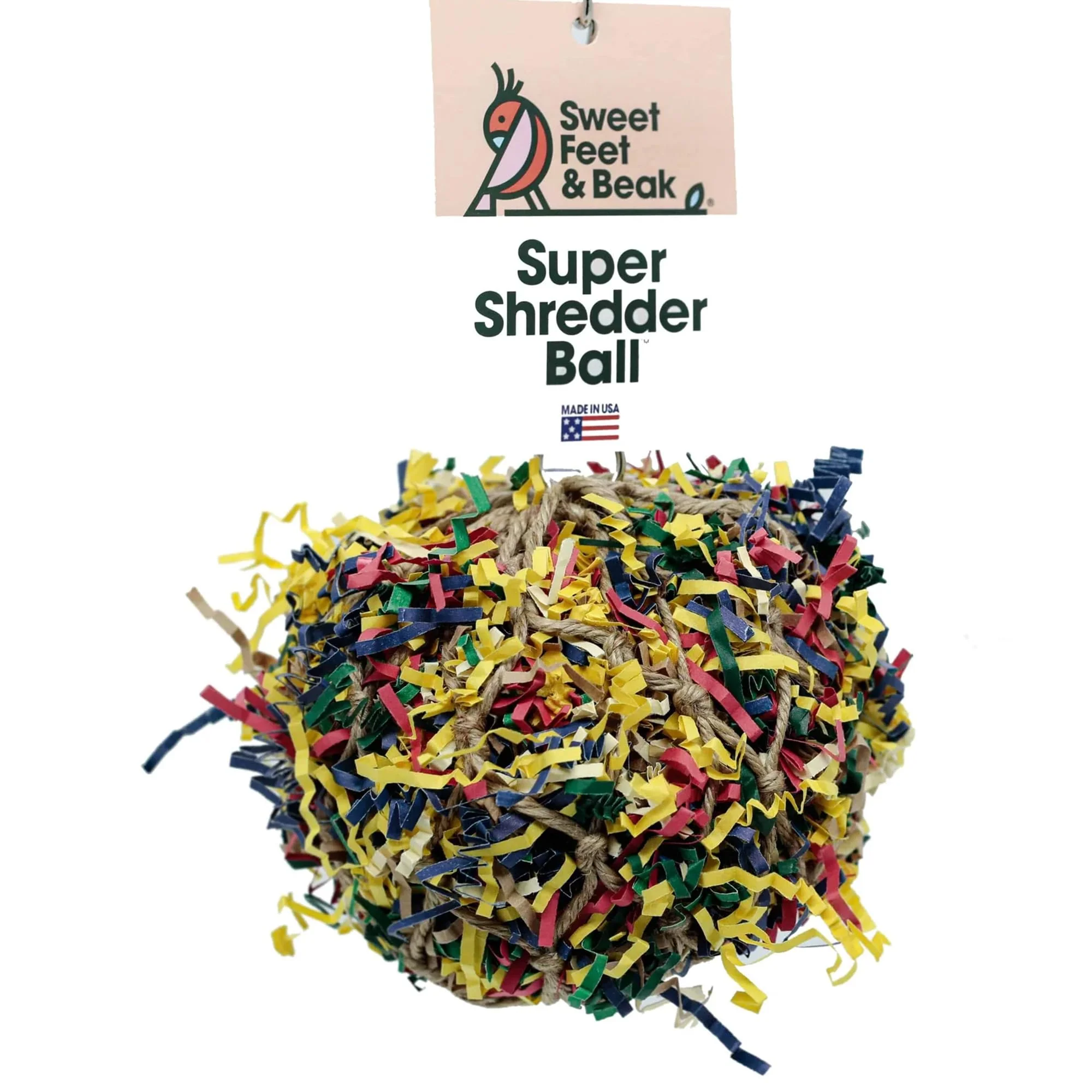 High-Grade Sweet Feet and Beak - 7 Super Shredder Ball Bird Toy Foraging Shredding Hangable Fun Durable