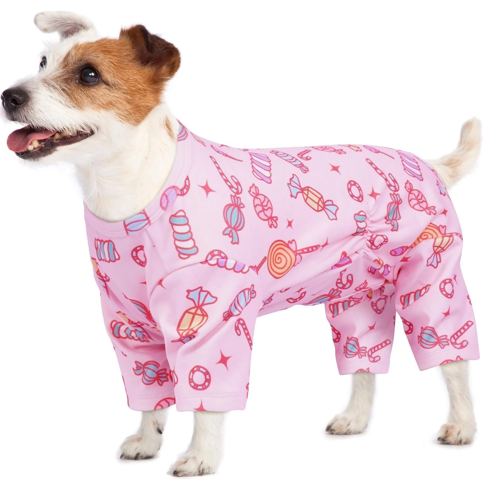 Sophisticated MORVIGIVE Large Dog PJs – Soft 4-Leg Printed Onesie Pink Relaxed