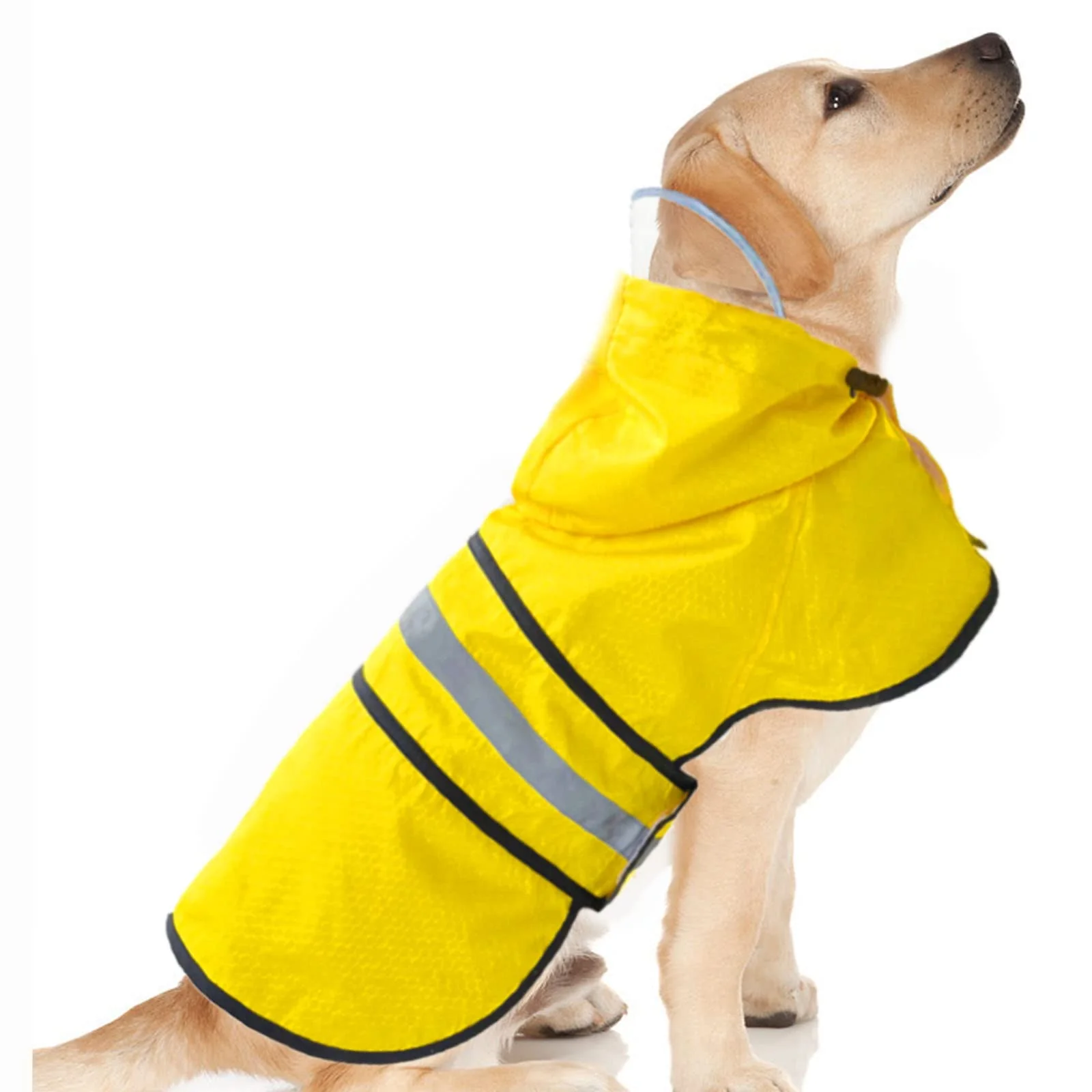 Elegant Dadanfly Dog Raincoat Waterproof Reflective Slicker - Lightweight Hooded Poncho Medium Yellow Prestigious