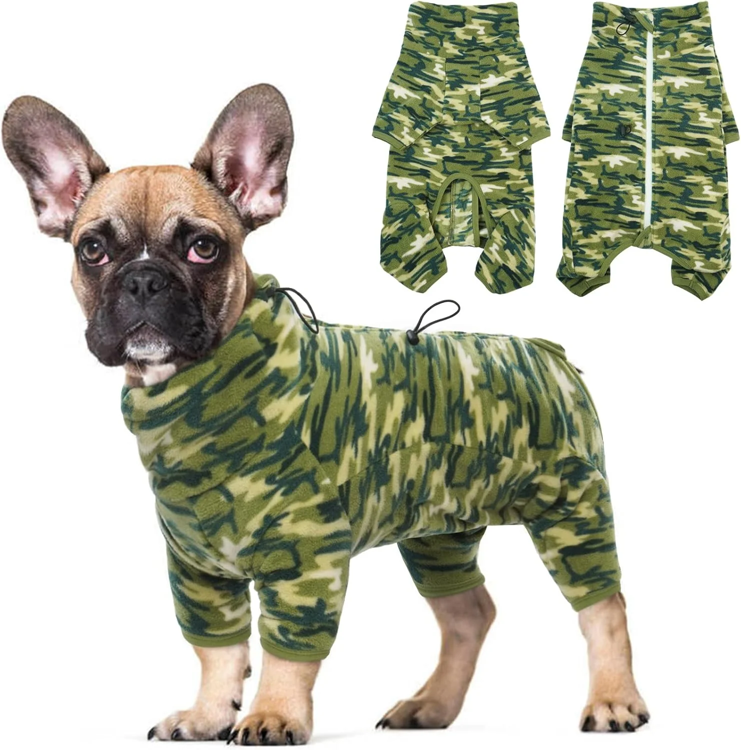 Trusted ROZKITCH Camo Dog Jacket Fleece Pullover Pajamas Pet Windproof Warm Cold Weather Jacket Vest with Luminous Zipper Jumpsuit Apparel Outfit Clothes for Small Medium Large Dog Camo L Durable