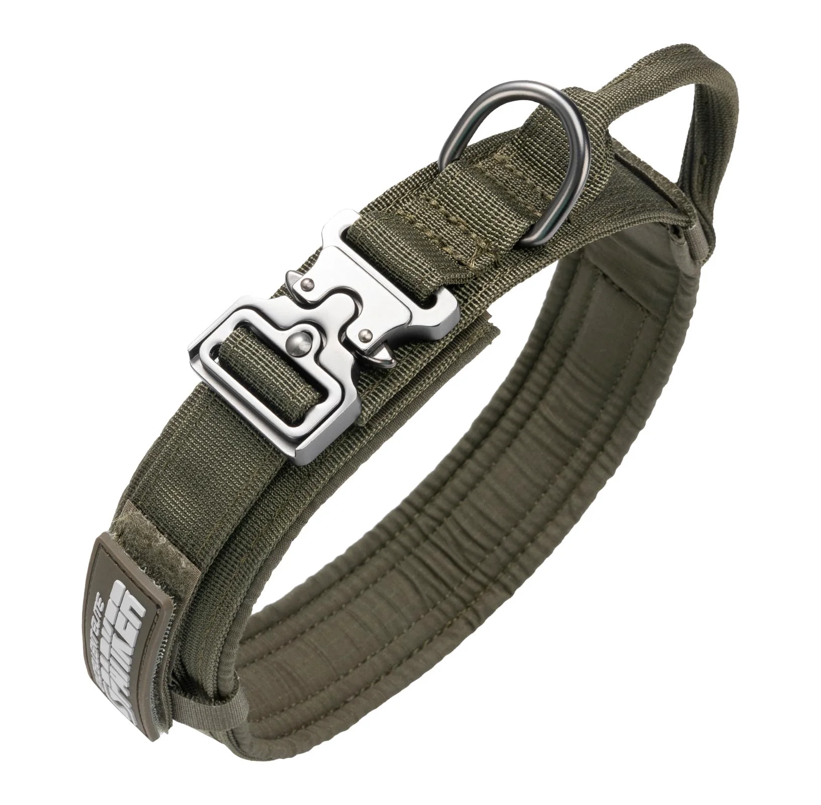 Elite EXCELLENT ELITE SPANKER Tactical Dog Collar Nylon Adjustable Training Collar with Handle Ranger Green XL Modern