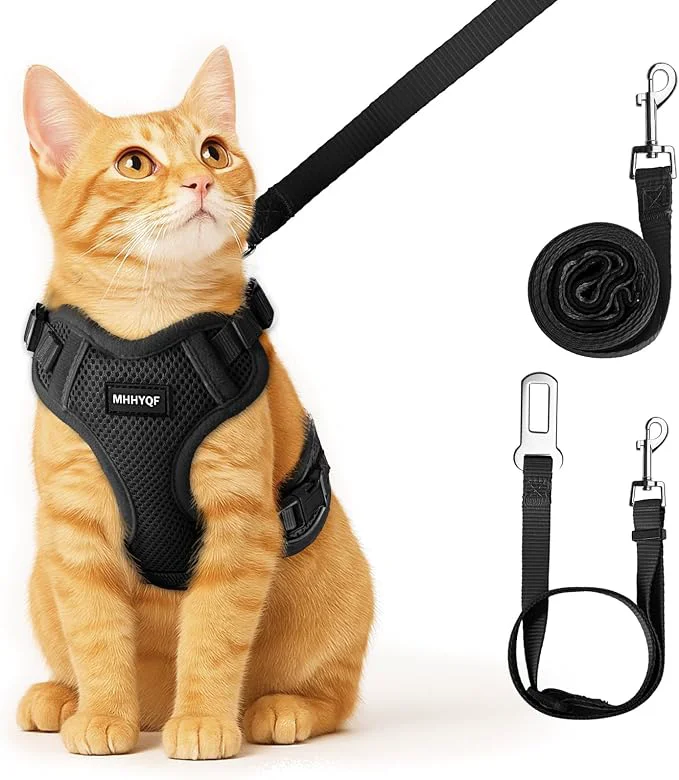 Selected Cat Harness and Leash for Walking Cat Car Harness Escape Proof Soft Responsible