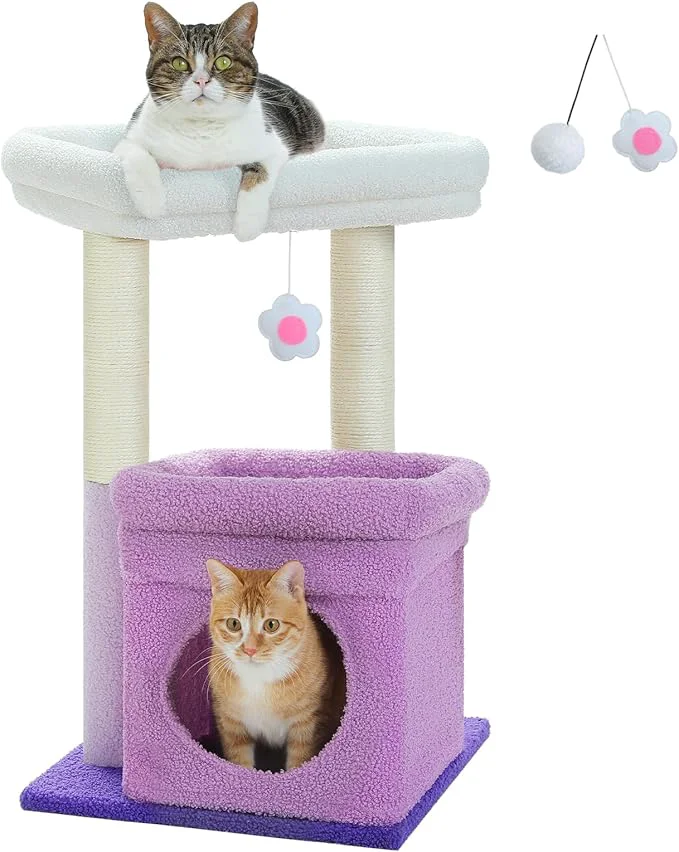 Elite PEQULTI Cat Tree Flower Cat Tower Classic