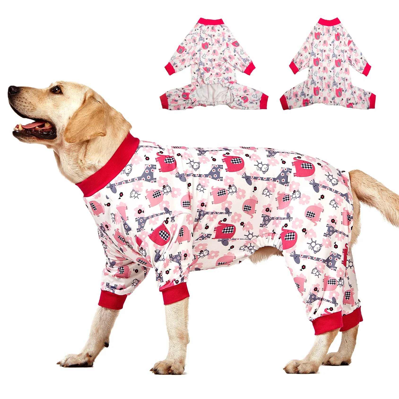 Trusted LovinPet Big Dog Pajamas – Jungle Dreams Fuchsia Print Large Breed Recovery Anxiety Relief Proven