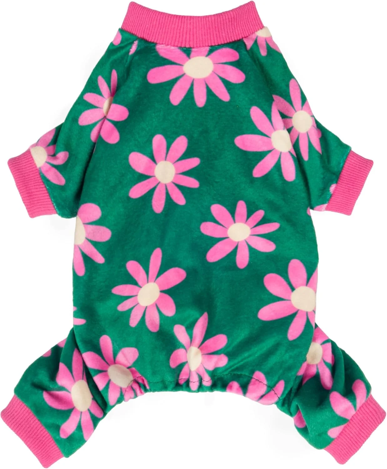 Traditional Fitwarm Flower Fleece Dog Pajamas Warm Winter Dog Clothes for Small Dogs Girl Cozy Pet Onesie with Feet Dark Green Small Breathable
