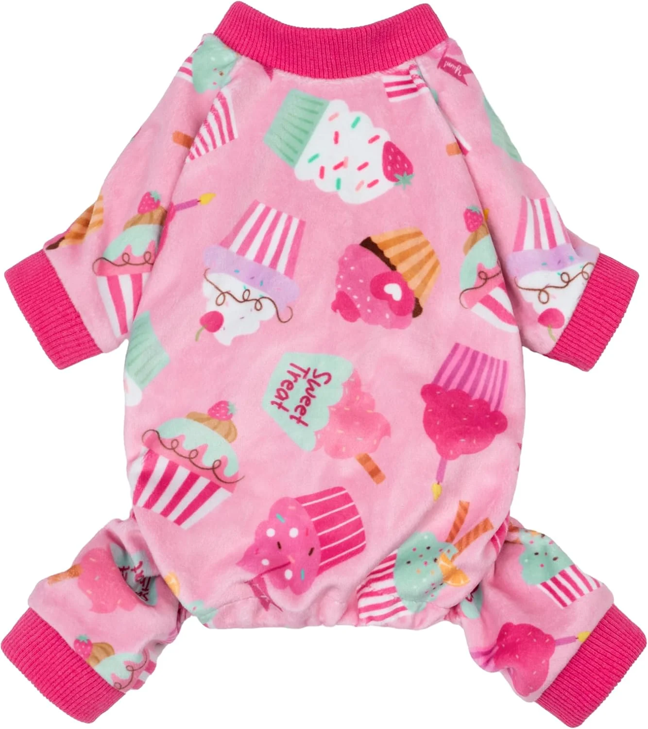 Contemporary Fitwarm Cupcake Dog Pajamas Birthday Outfit for Small Dogs Girl Cozy Pet Onesie with Feet Pink Small Durable