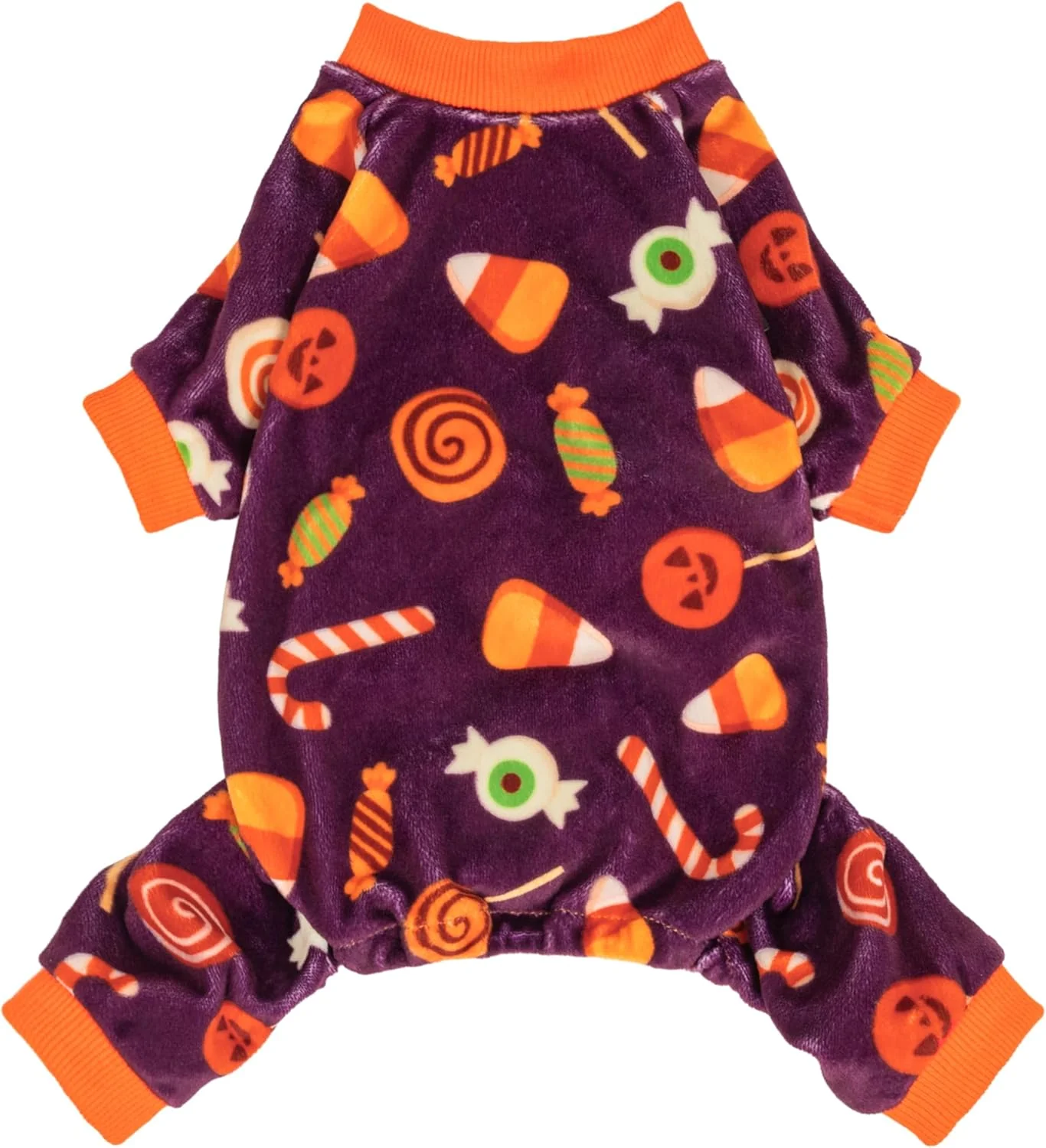 Top-Quality Fitwarm Halloween Candy Dog Pajamas Funny Costumes for Small Dogs Boy Girl Pet Outfit Purple Orange XXL Smooth