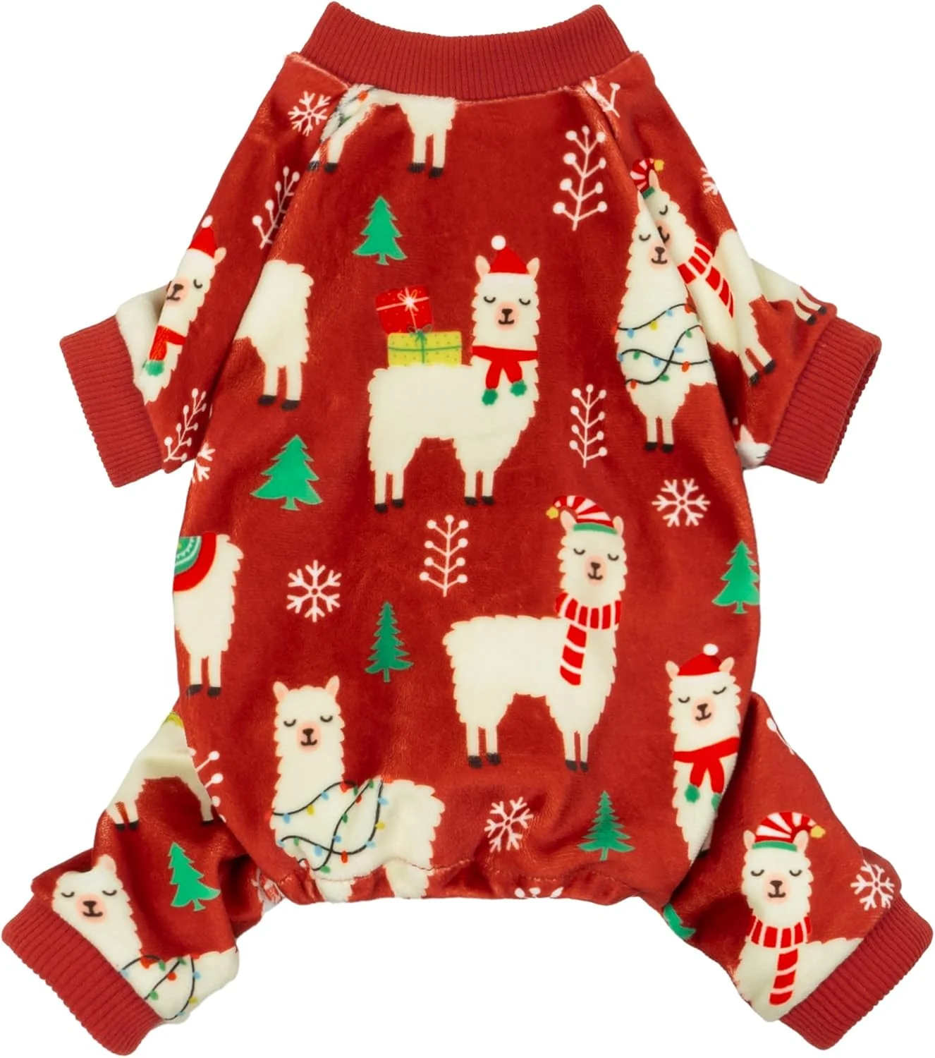 Luxury Fitwarm Christmas Alpaca Dog Pajamas Christmas Clothes for Small Dogs Boy Girl Holiday Pet Outfit Red Green White XL Elite