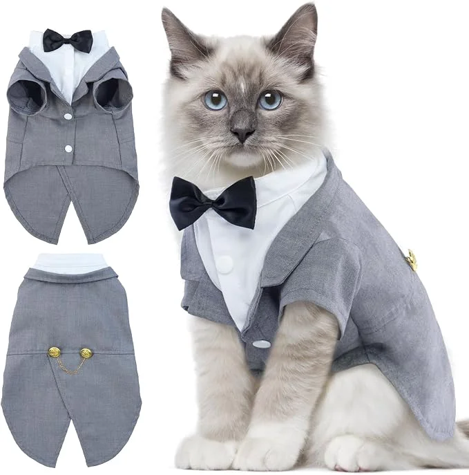 Fast DENTRUN Cat Tuxedo Outfit Sphynx Cat Costume Formal Suit Exclusive