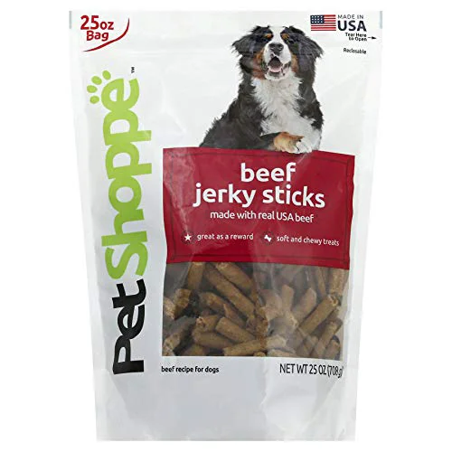 Minimalist PetShoppe Beef Jerky Sticks for Dogs — Soft Chewy USA-Made Gluten 25 oz Specialty