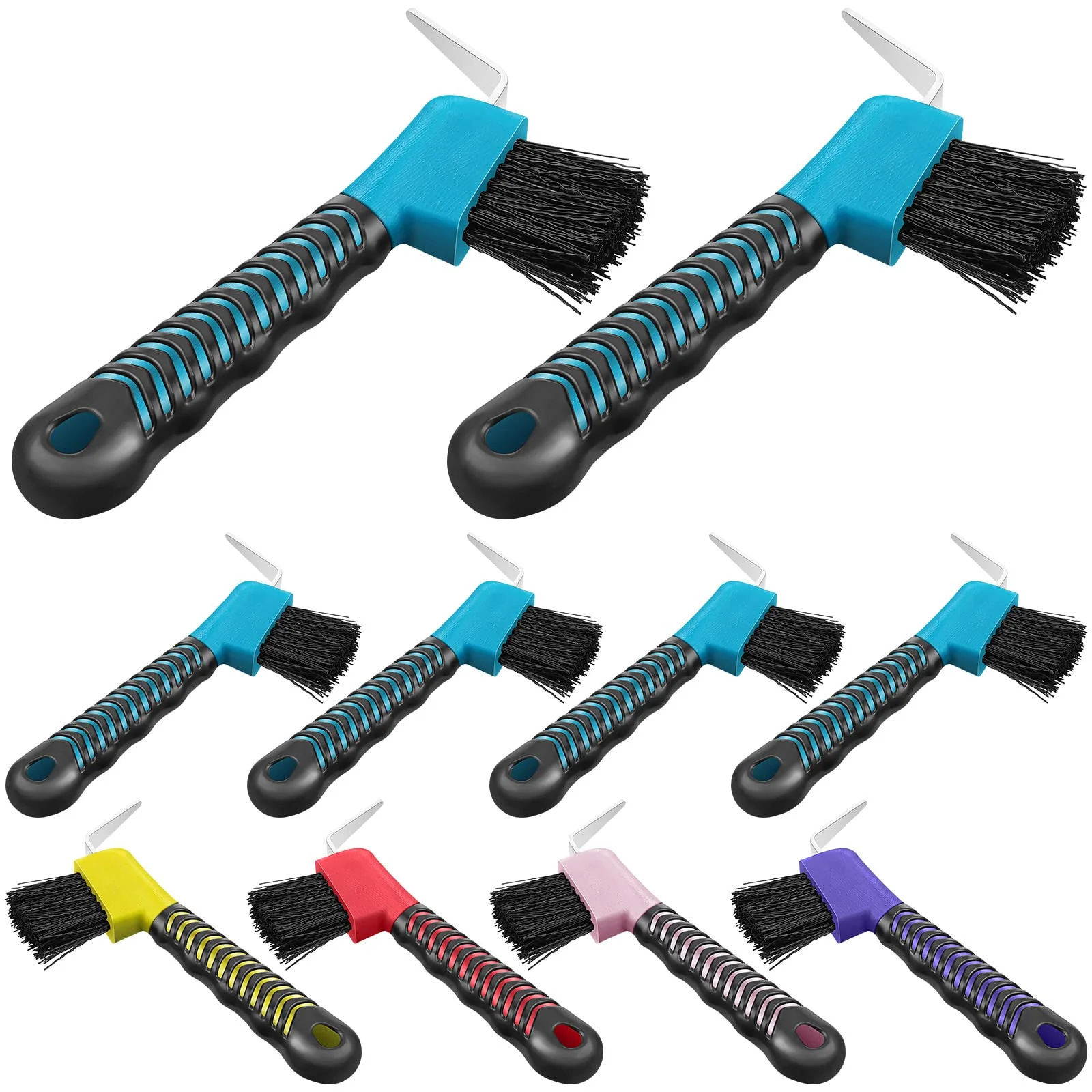Responsible Skylety 10 Pcs Hoof Pick Brush Set with Soft Rubber Handles – Assorted Colors Authentic