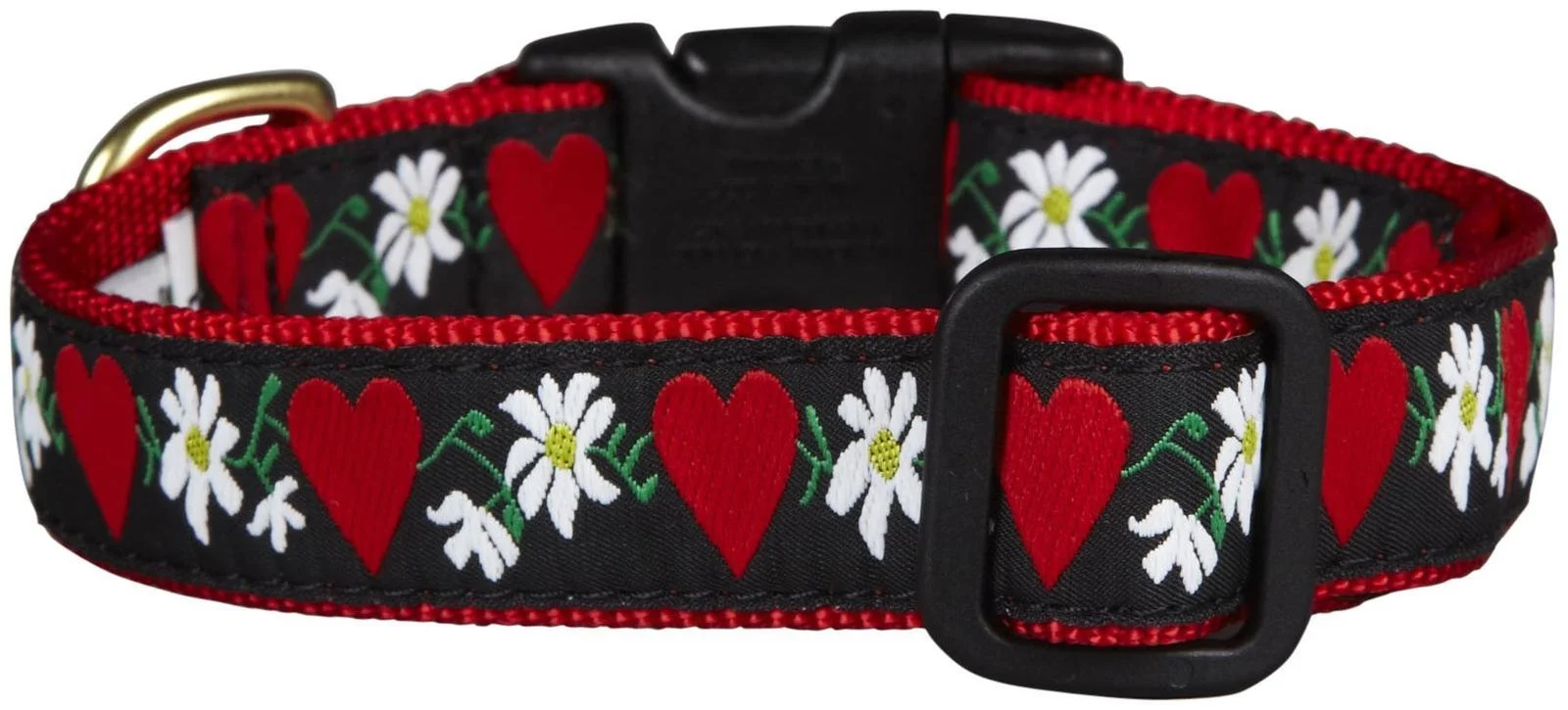 Efficient Up Country Hearts Flowers Dog Collar - Large Durable Nylon Adjustable Fit Trendy