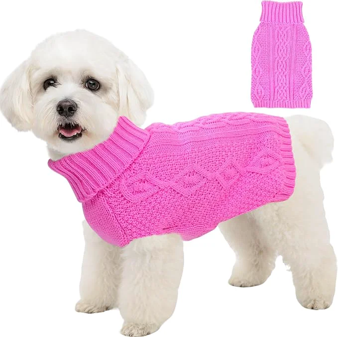 Powerful Dog Sweaters Small Dog Clothes Winter Turtleneck Puppy Sweater Warm Pet Cat Organic