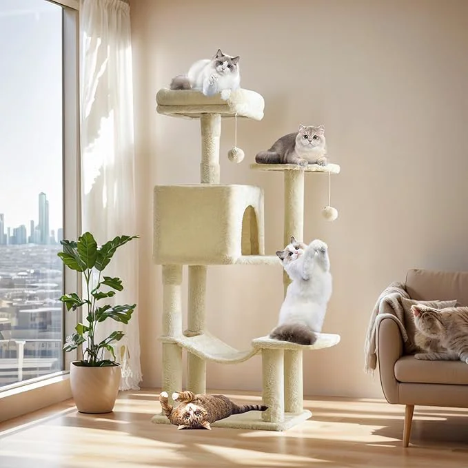 Modern Sweetcrispy 44 Inch Cat Tree Tower Cat Climbing Tower Elite