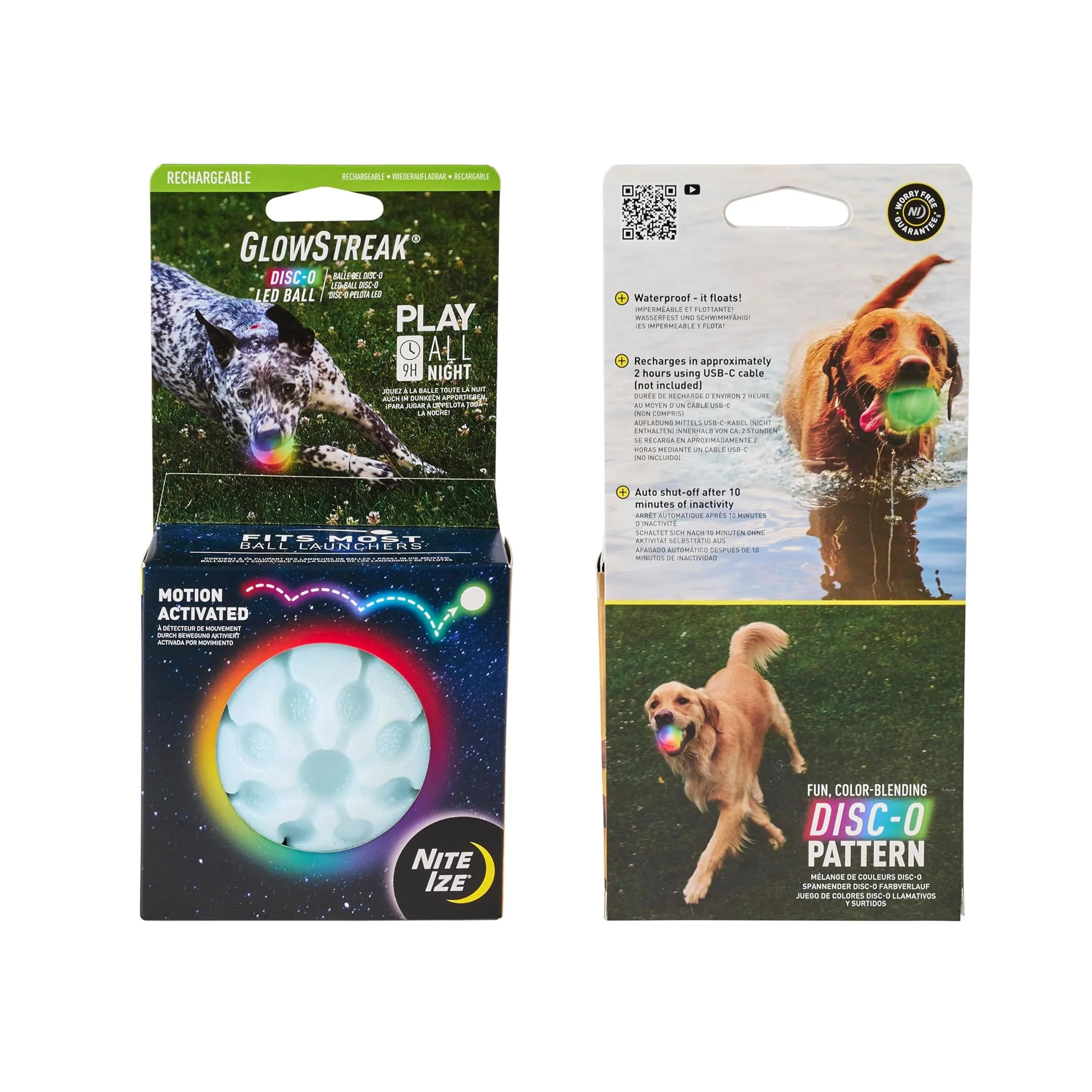 Stylish GlowStreak Rechargeable LED Ball for Dogs Nite Ize Disc-O Reliable