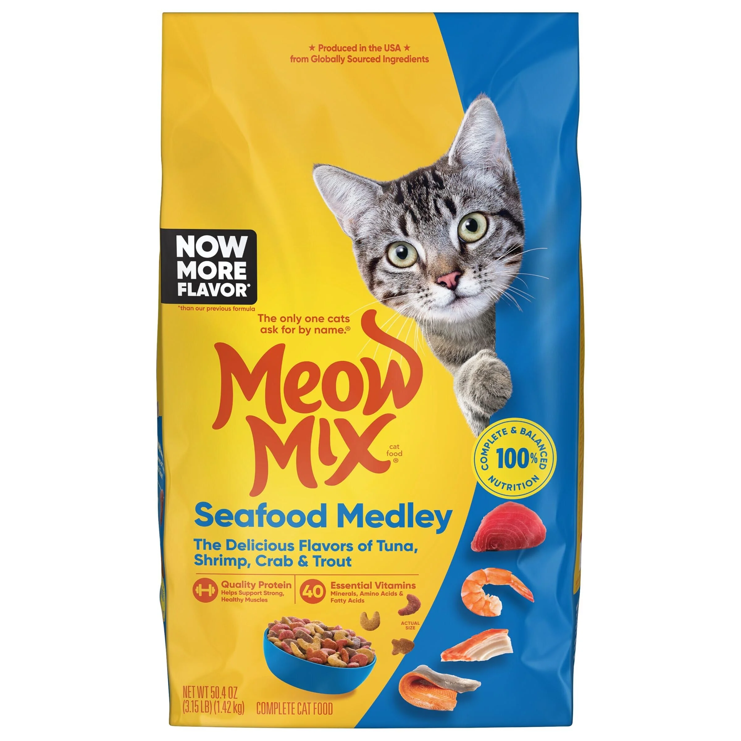Healthy Meow Mix Seafood Medley Dry Cat Food – All Life Stages Genuine