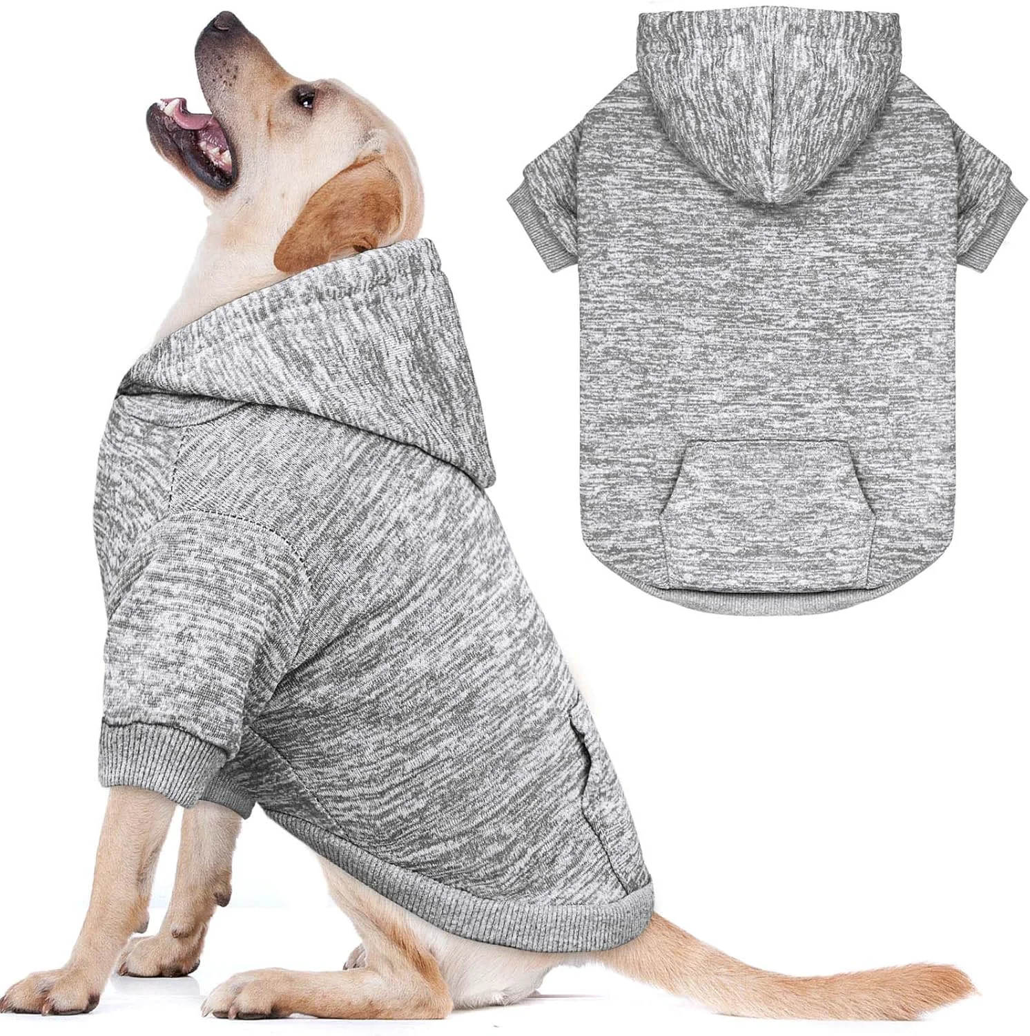 Comfortable Dog Sweaters for Large Dogs Dog Hoodie Fleece Dog Sweater Soft Dog Clothes Sweatshirt with Pocket Dog Hoodie for Large Dogs Grey L Outstanding