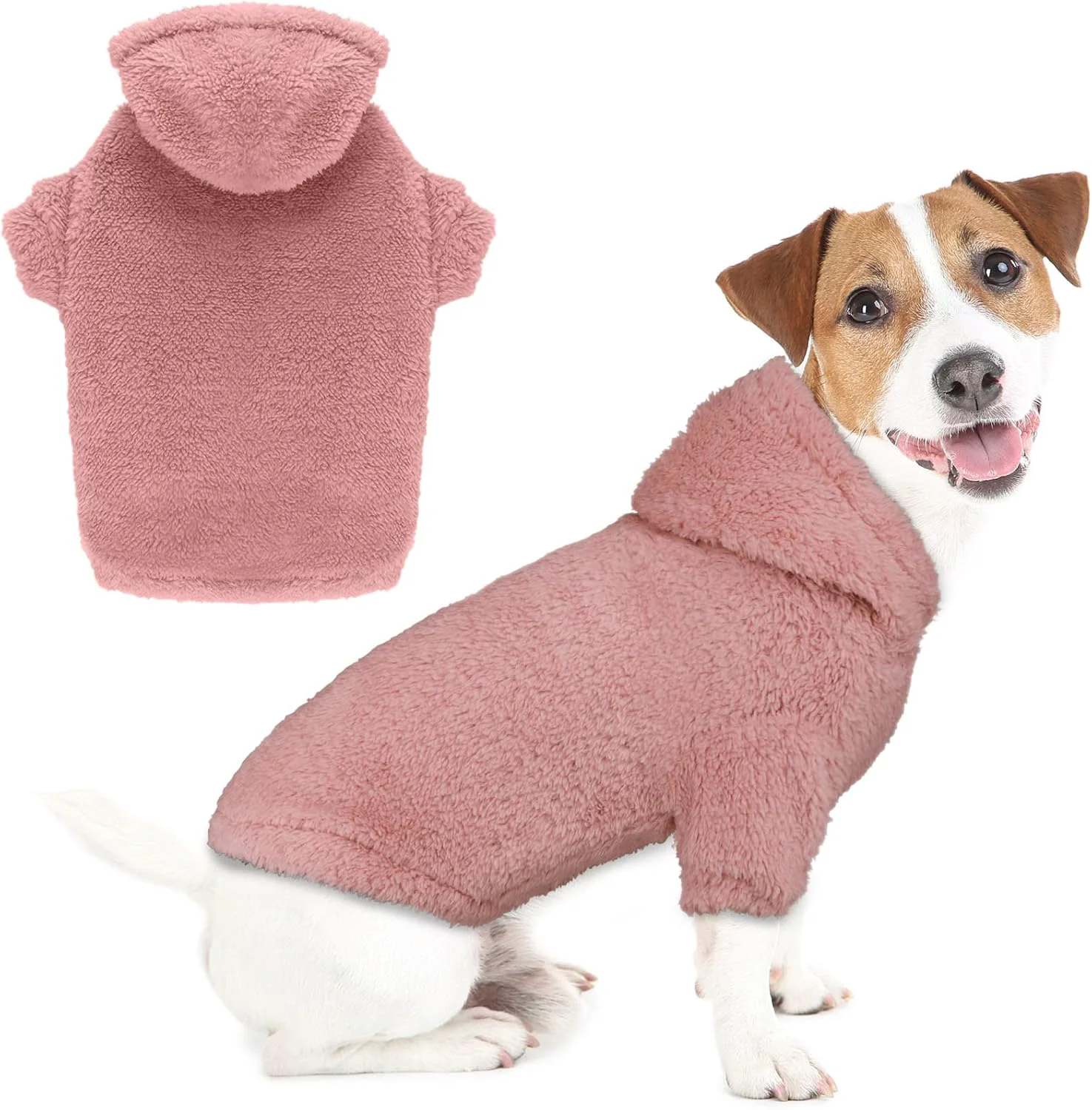 Original Design Fuzzy Dog Sweaters for Medium Dogs Dog Hoodie Sweater Clothes Warm Soft Cozy Pet Coats Hooded Sweatshirt Medium Pet Hoodie Pink-M Trusted