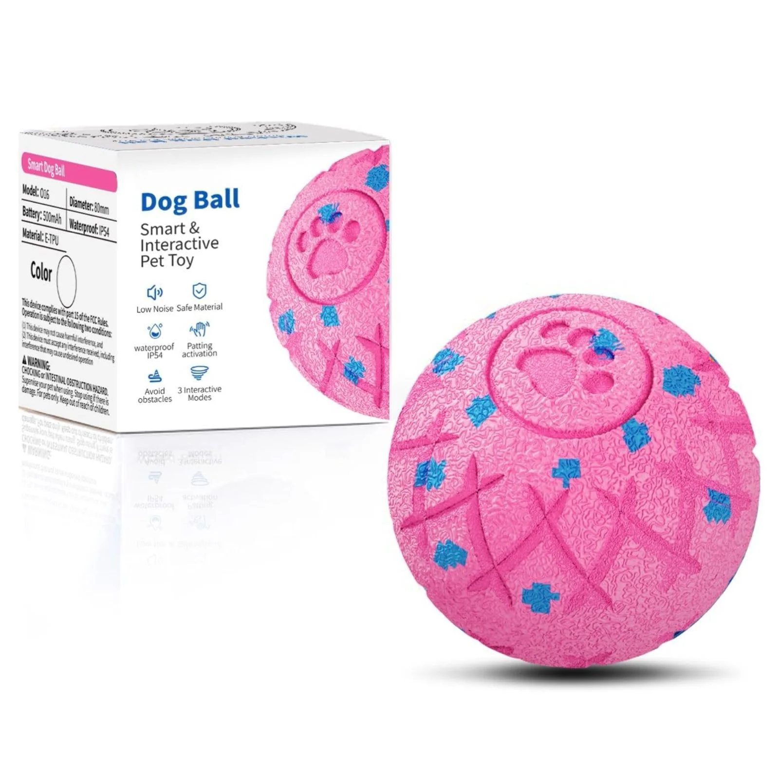 Crafted XINGZUAN Interactive Dog Ball – Auto-Moving Bouncing Rotating Pink Fine