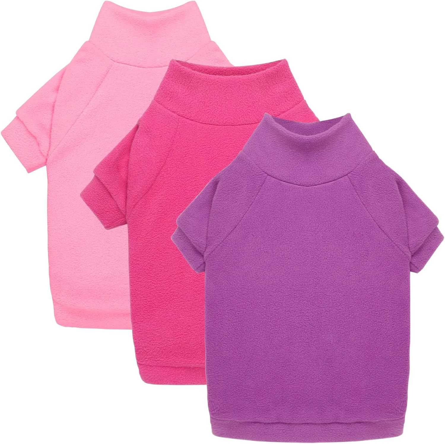 Traditional 3 Pack Dog Sweaters for Large Dogs Fleece Dog Sweater Large Pet Clothes Turtleneck Soft Warm Sweatshirt Boy Girl Pet Pink Hotpink Purple XL High-Performance