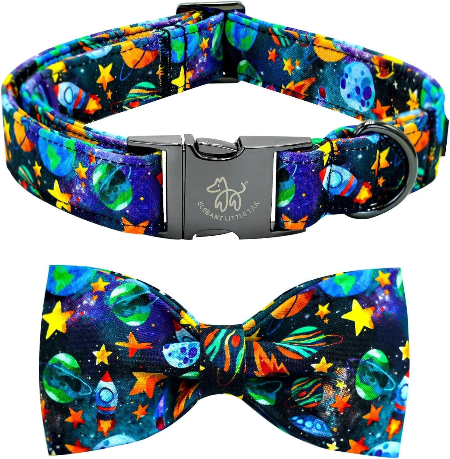 Premium Elegant little tail Dog Collar Boy Pet Collrs Blue Durable Soft Bowtie Dog Collar Adjustable Dog Collars for Small Medium Large Dogs Prestigious