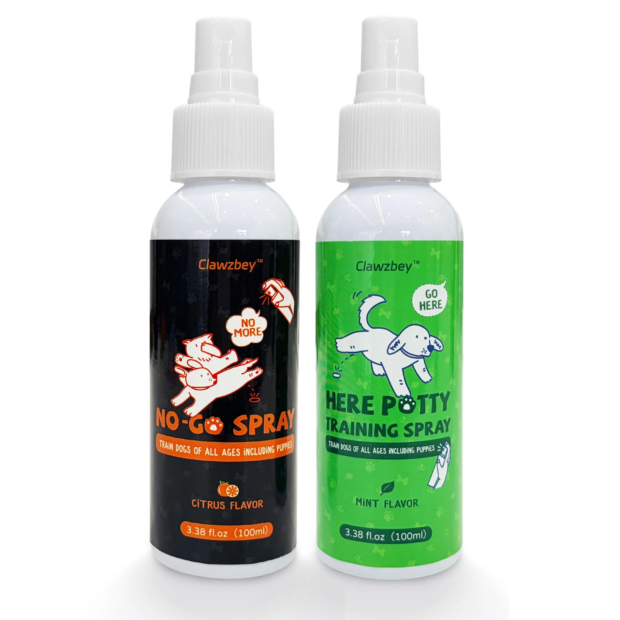 Top-Quality Clawzbey Dog Potty Spray Set – No-Go Here Training Sprays 2 Pack Indoor Outdoor Dependable