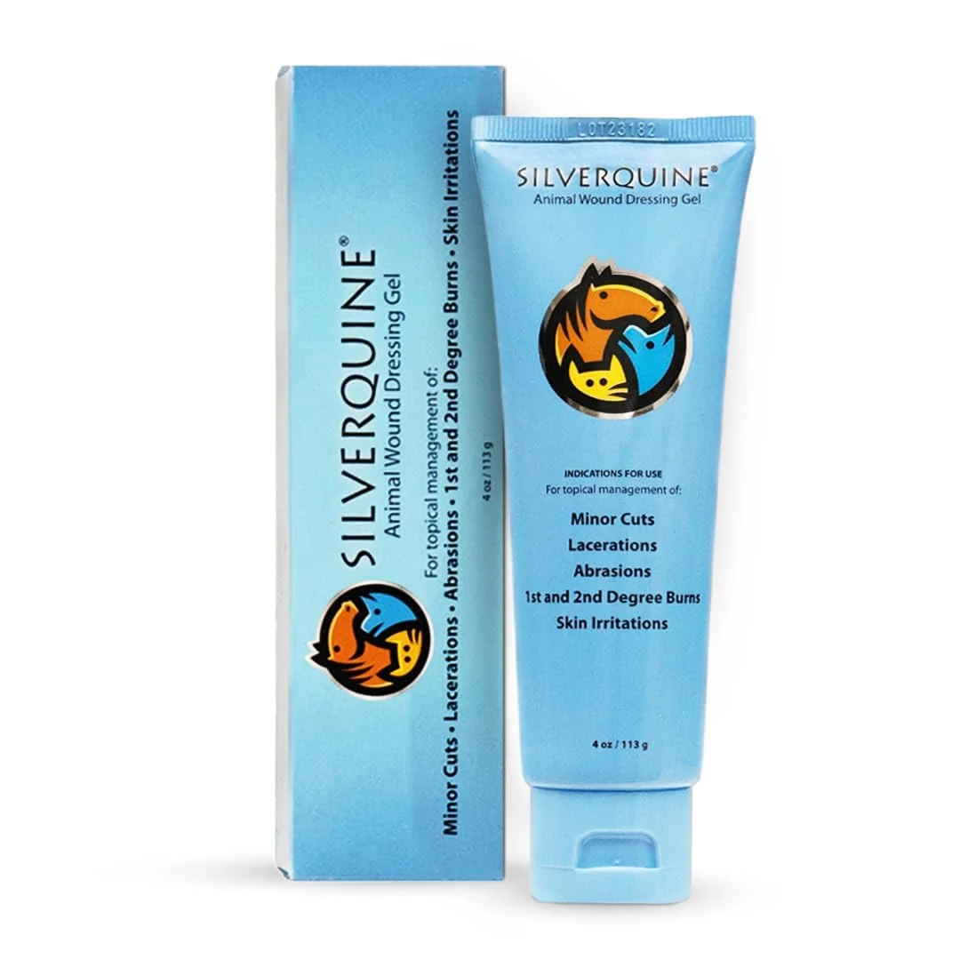 High-Performance Silverquine Dog Wound Care Gel - Odorless Silver Hydrogel for Pets Safe If Licked 4.0 Oz First-Class