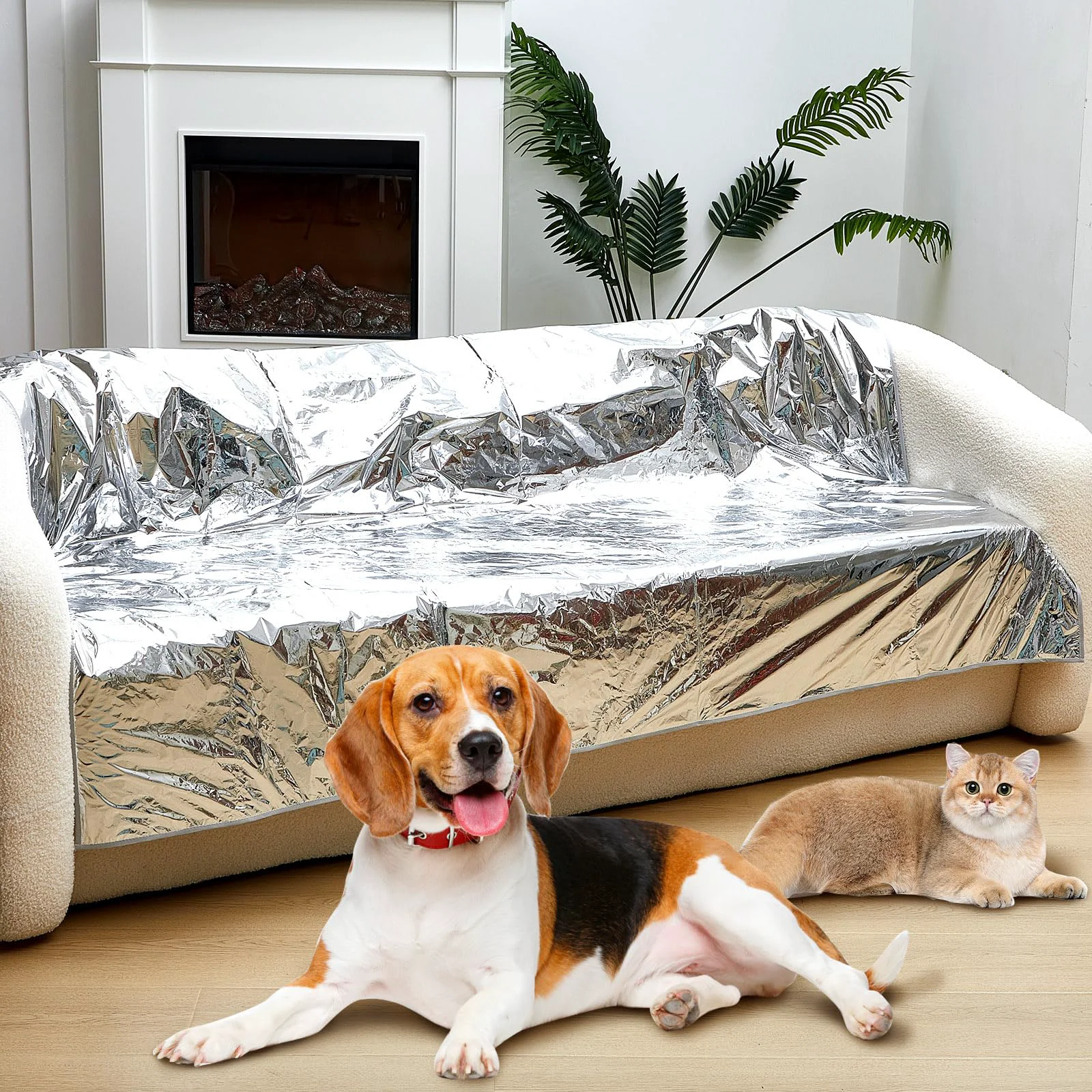 Next-Generation Kigley Pet Couch Deterrent Mat – 72 x 56 in Khaki Non-Electric Versatile