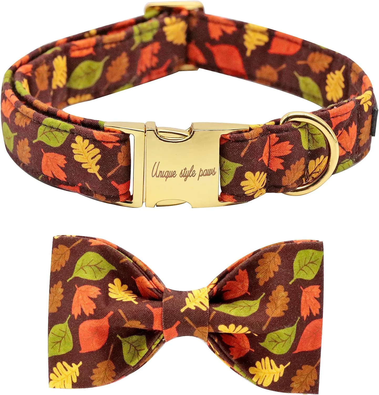 Flexible Unique style paws Fall Dog Collar with Bow Puppy Collar Pet Gift Adjustable Dog Collar Soft and Comfy Bowtie Collars for Large Girl or Boy Dogs Efficient